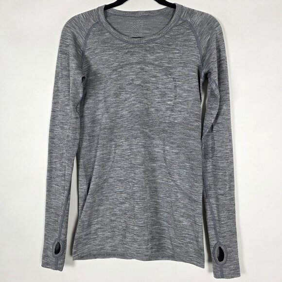 Lululemon Swiftly Tech Run Activewear Womens Size 8 Gray Long Sleeve Shirt - Picture 1 of 5